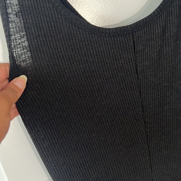 Mango Black Ribbed Maxi Dress with Slip - Picture 2 of 2